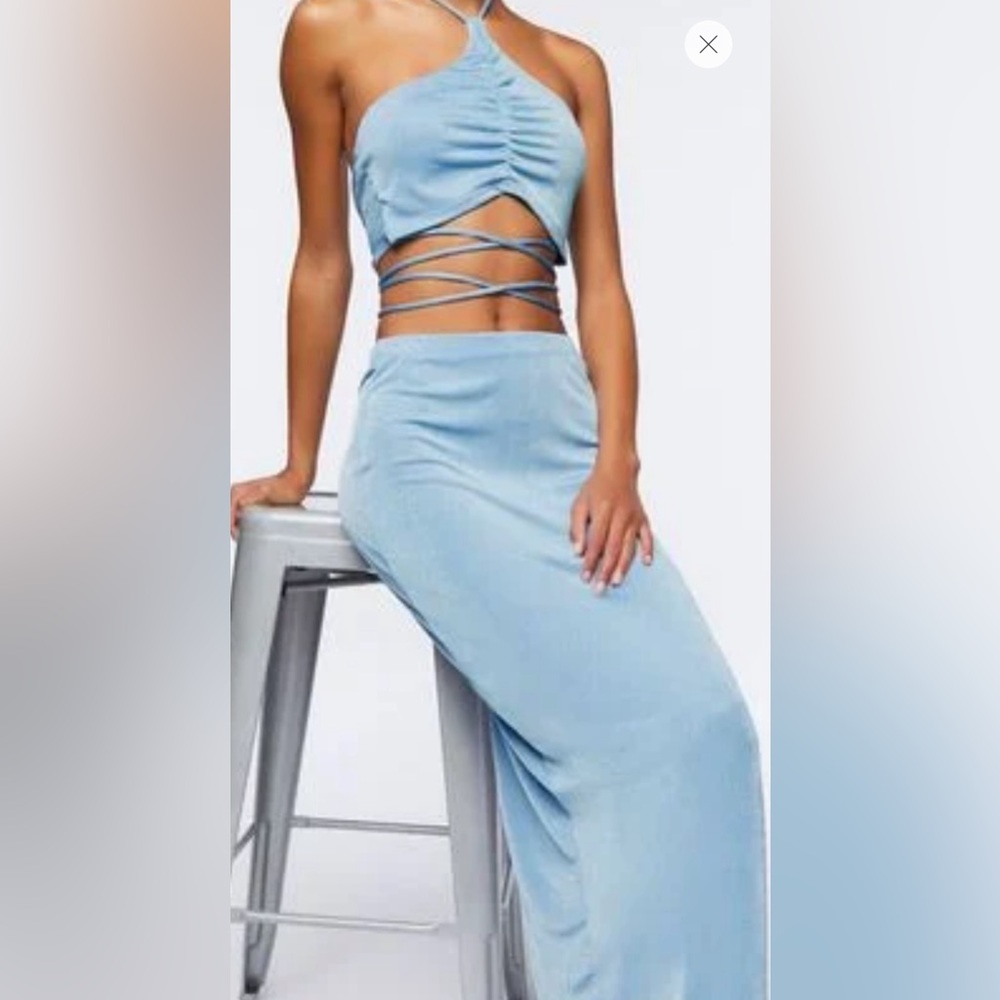 Forever 21 light blue set. 2 piece. Size large. Lots of stretch. NEW! NWT.